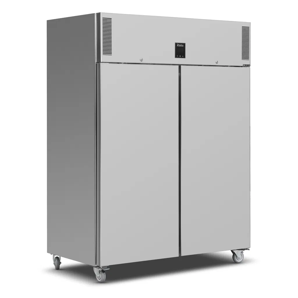 Kjøleskap med 2 dører og låsbarhjul